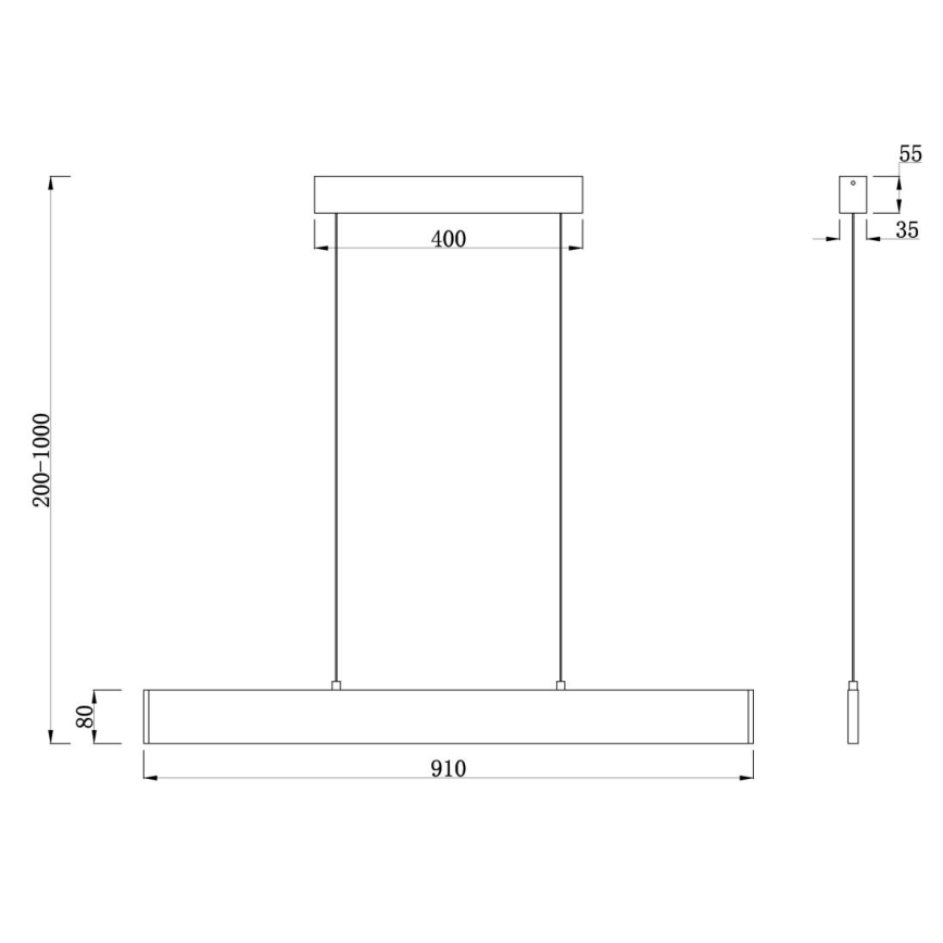 Maytoni P010PL-L23B4K - LED-Hängeleuchte STEP LED/23W/230V 4000K 91 cm schwarz