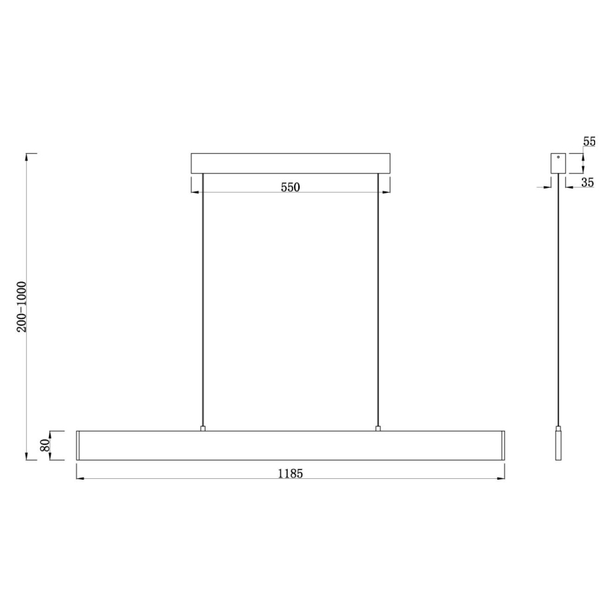 Maytoni P010PL-L30W4K - Lampadario LED a sospensione con filo STEP LED/30W/230V 4000K 118,5 cm bianco