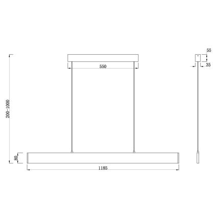 Maytoni P010PL-L30W4K - LED-Hängeleuchte STEP LED/30W/230V 4000K 118,5 cm weiß