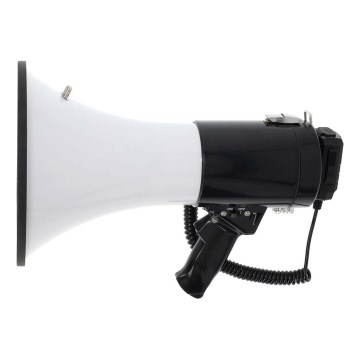 Megafono con microfono esterno USB 25W/8xC bianco/nero
