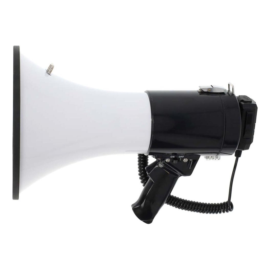 Megafono con microfono esterno USB 25W/8xC bianco/nero