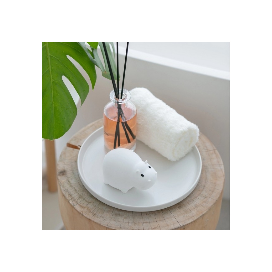 MegaLight - Aufladbare Kinder-Badewannenlampe mit Touch-Funktion (LED RGB) SWIMMY HIPPO LED/5V IP67
