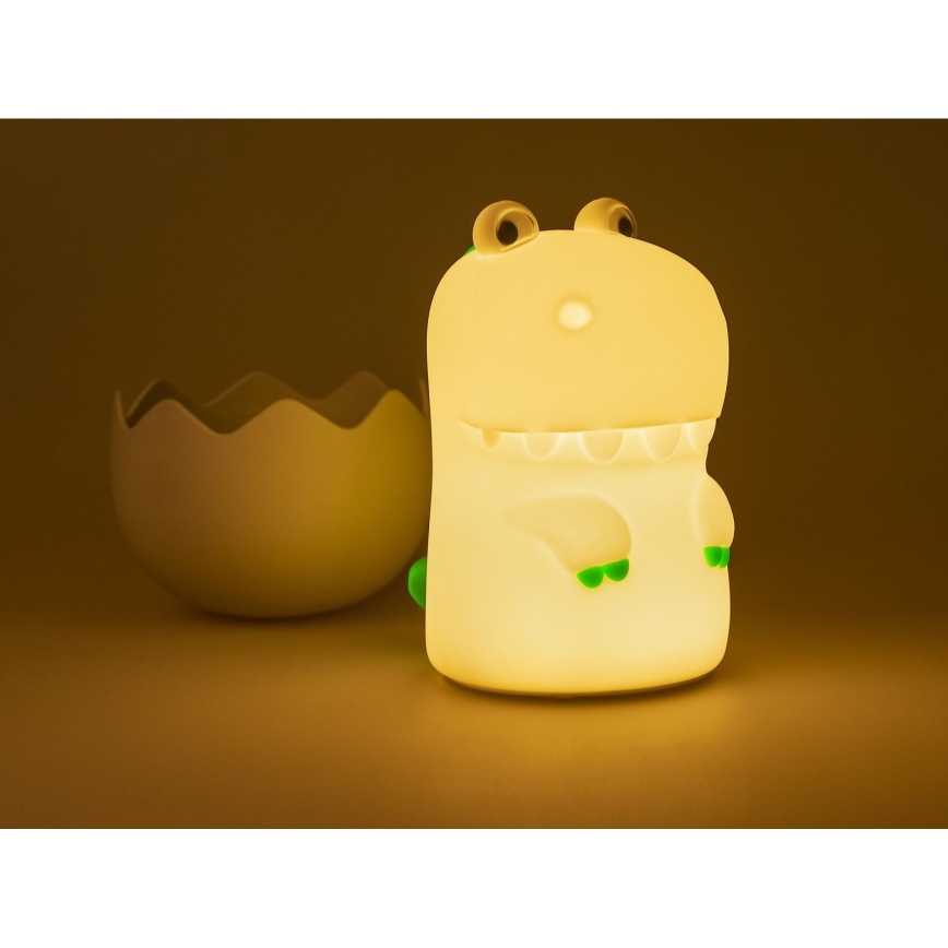 MegaLight - Dimmbare, aufladbare Kinder-Leuchte mit Touch-Funktion (LED RGB) DIGGY DINO LED/5V