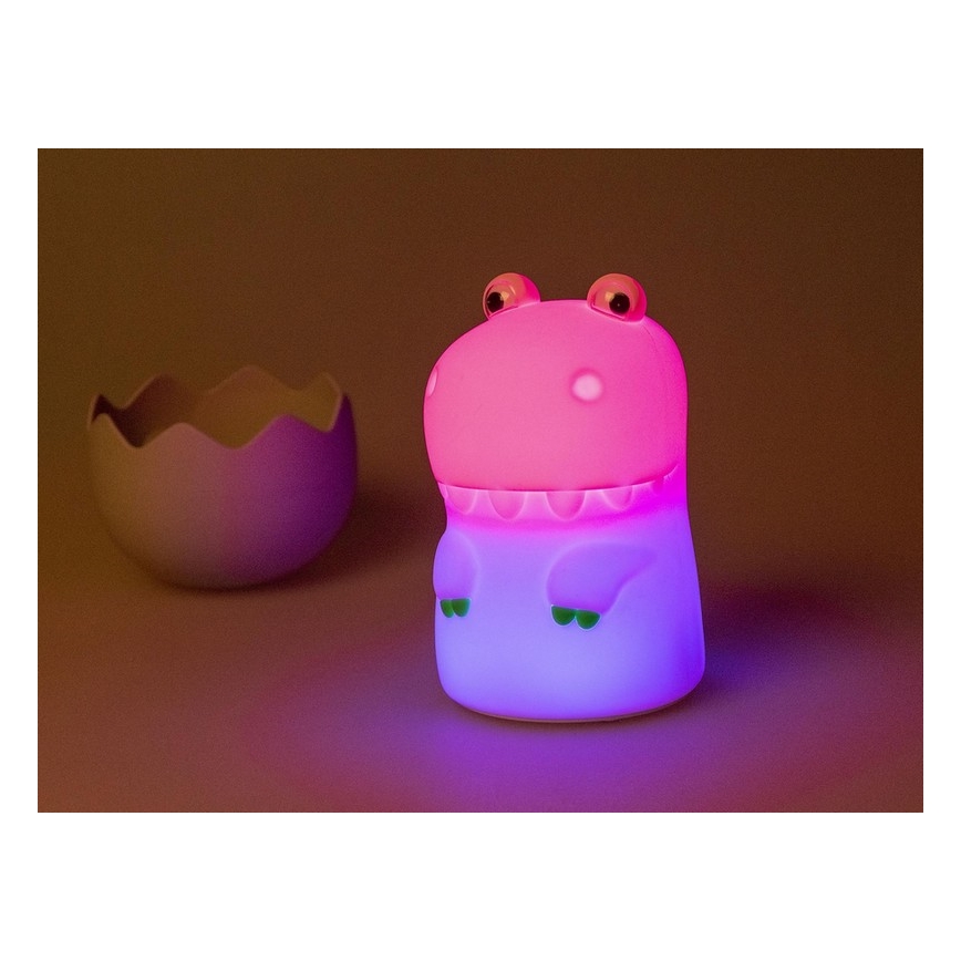 MegaLight - Dimmbare, aufladbare Kinder-Leuchte mit Touch-Funktion (LED RGB) DIGGY DINO LED/5V