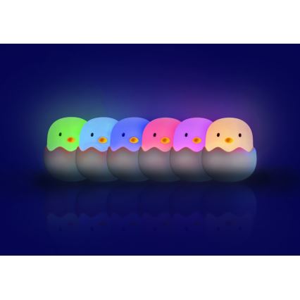 MegaLight - Dimmbare, aufladbare Kinder-Leuchte mit Touch-Funktion (LED RGB) EGGY EGG LED/5V