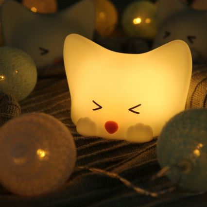 MegaLight - Lampe tactile RGB à intensité variable et rechargeable pour enfants CATTY CAT LED/5V