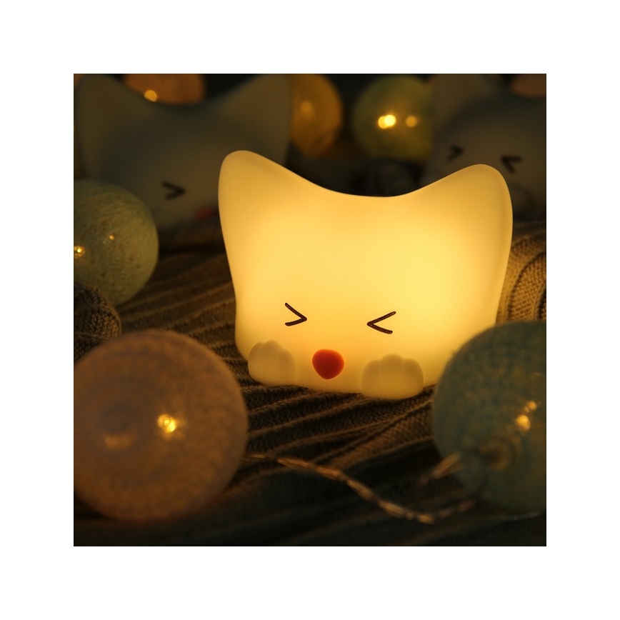 MegaLight - Lampe tactile RGB à intensité variable et rechargeable pour enfants CATTY CAT LED/5V