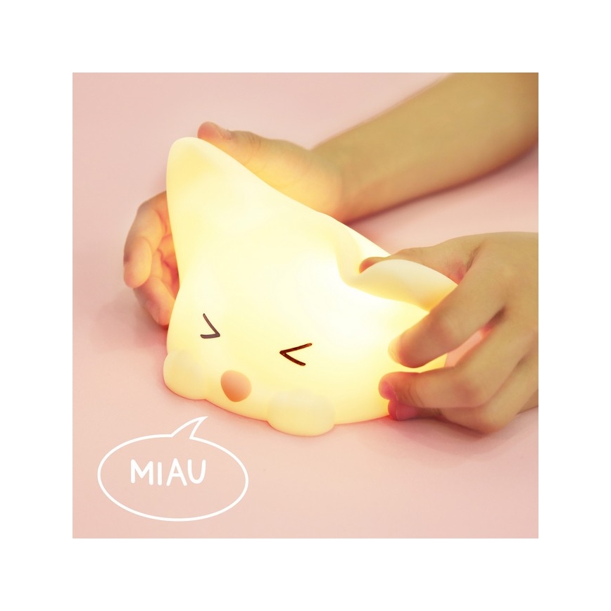 MegaLight - Lampe tactile RGB à intensité variable et rechargeable pour enfants CATTY CAT LED/5V