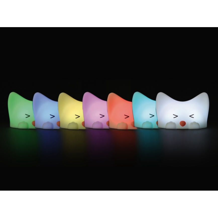 MegaLight - Lampe tactile RGB à intensité variable et rechargeable pour enfants CATTY CAT LED/5V