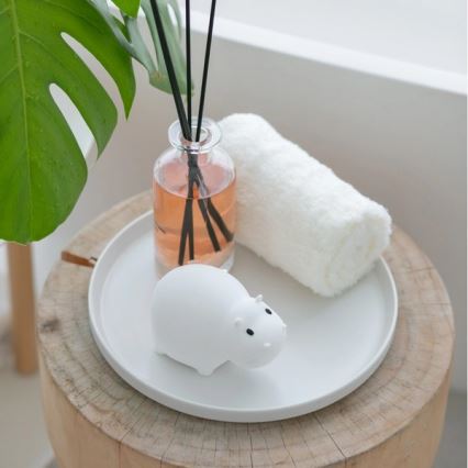 MegaLight - LED RGB Ricaricabile per bambini touch lampada per vasca da bagno SWIMMY HIPPO LED/5V IP67