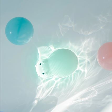 MegaLight - LED RGB Ricaricabile per bambini touch lampada per vasca da bagno SWIMMY HIPPO LED/5V IP67