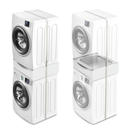 Meliconi 656112 - Entretoise pour lave-linge et sèche-linge avec tiroir de rangement coulissant 28 l blanche