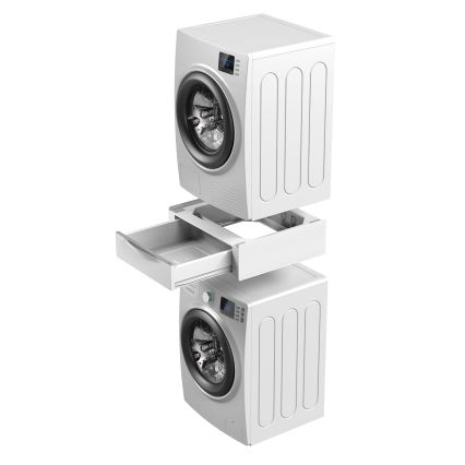 Meliconi 656112 - Entretoise pour lave-linge et sèche-linge avec tiroir de rangement coulissant 28 l blanche