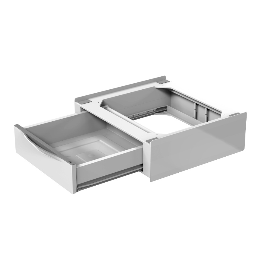 Meliconi 656112 - Entretoise pour lave-linge et sèche-linge avec tiroir de rangement coulissant 28 l blanche