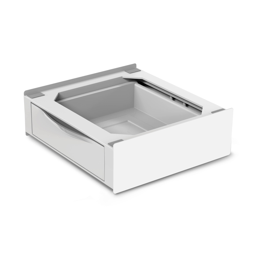 Meliconi 656112 - Base per lavatrice e asciugatrice con cassetto estraibile da 28 l, bianca