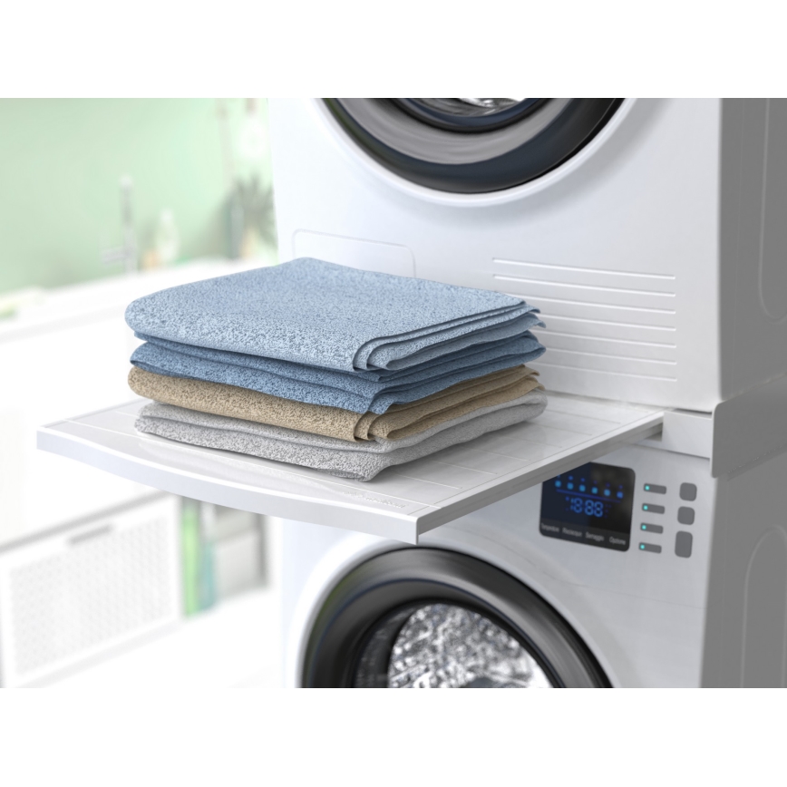 Meliconi 656113 - Socle pour lave-linge et sèche-linge avec tiroir coulissant, 70 cm, blanc