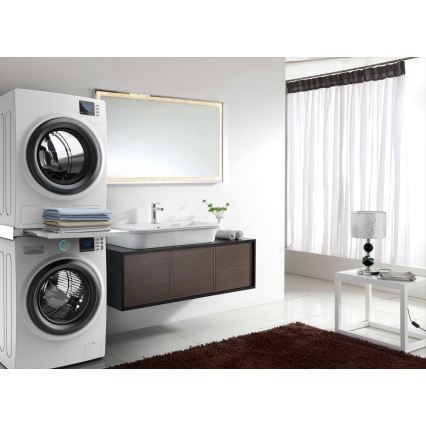 Meliconi 656113 - Socle pour lave-linge et sèche-linge avec tiroir coulissant, 70 cm, blanc