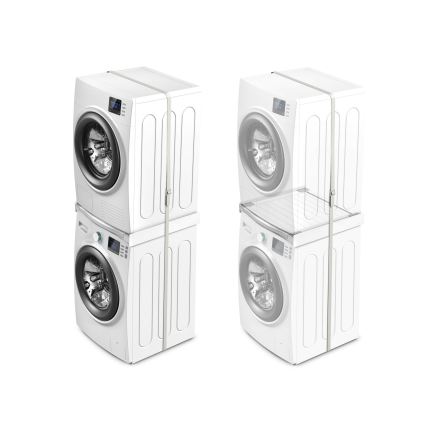 Meliconi 656113 - Socle pour lave-linge et sèche-linge avec tiroir coulissant, 70 cm, blanc