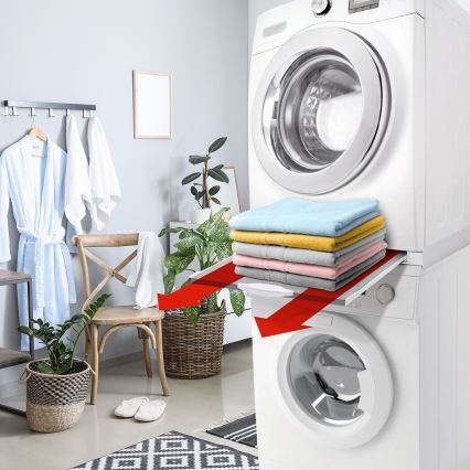 Meliconi 656114 - Entretoise pour lave-linge et sèche-linge 70 cm blanche