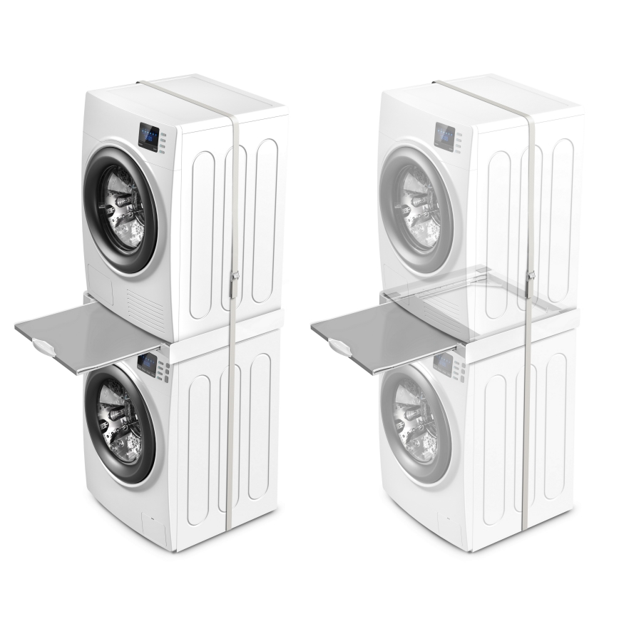 Meliconi 656114 - Kit di sovrapposizione per lavatrice e asciugatrice 70 cm bianco