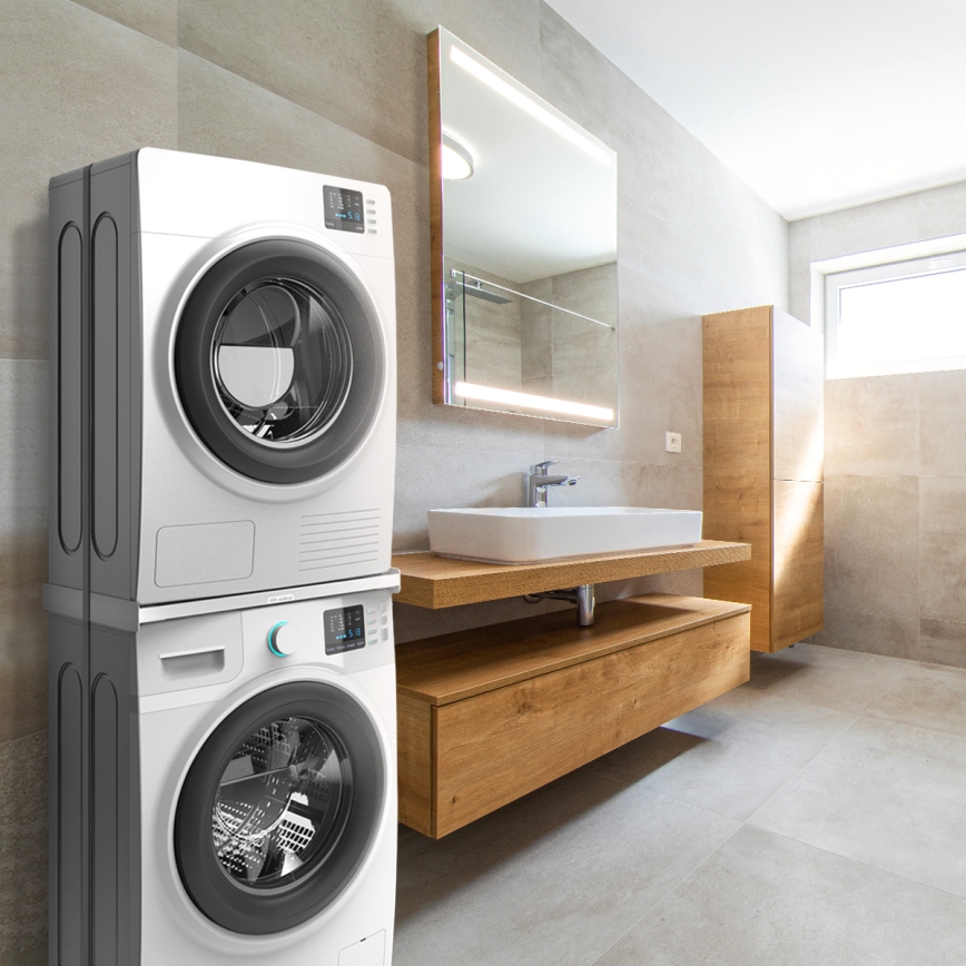 Meliconi 656116 - Kit de superposition pour lave-linge et sèche-linge 46 cm blanc