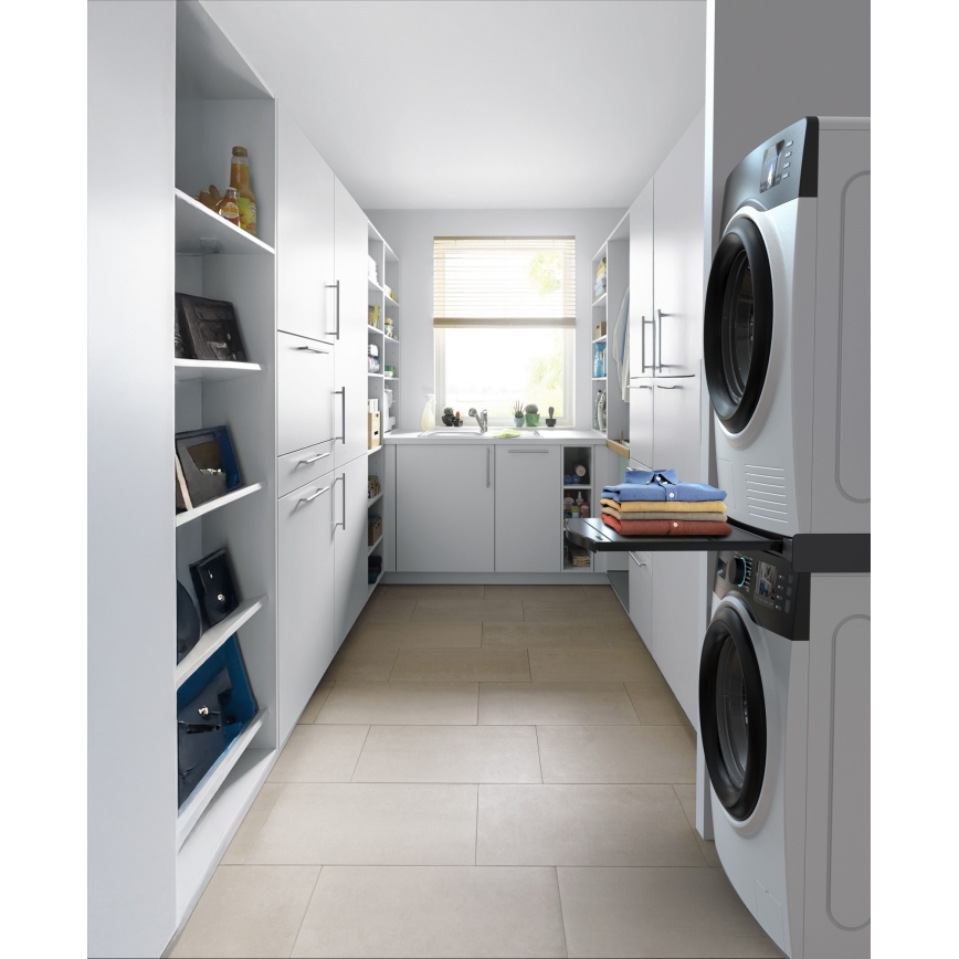 Meliconi 656136 - Socle pour lave-linge et sèche-linge avec tiroir coulissant 60 cm, noir