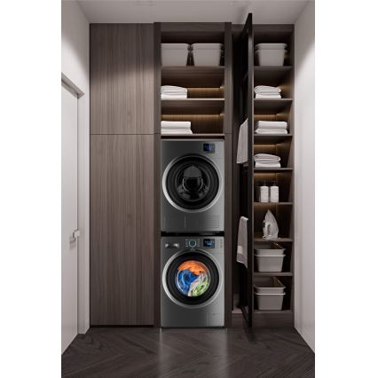 Meliconi 656136 - Zwischenstück mit Auszug für Waschmaschine und Trockner, 60 cm, schwarz