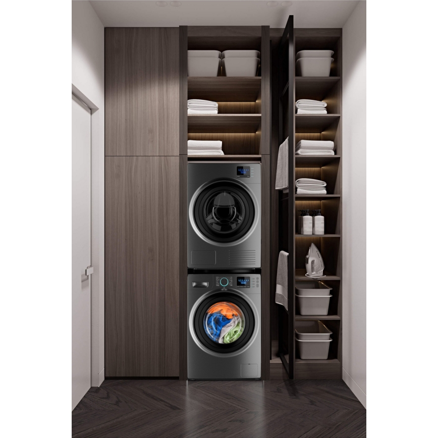 Meliconi 656136 - Zwischenstück mit Auszug für Waschmaschine und Trockner, 60 cm, schwarz