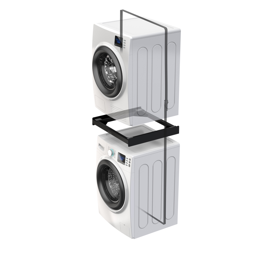 Meliconi 656138 - Supporto intermedio per lavatrice e asciugatrice 70 cm nero