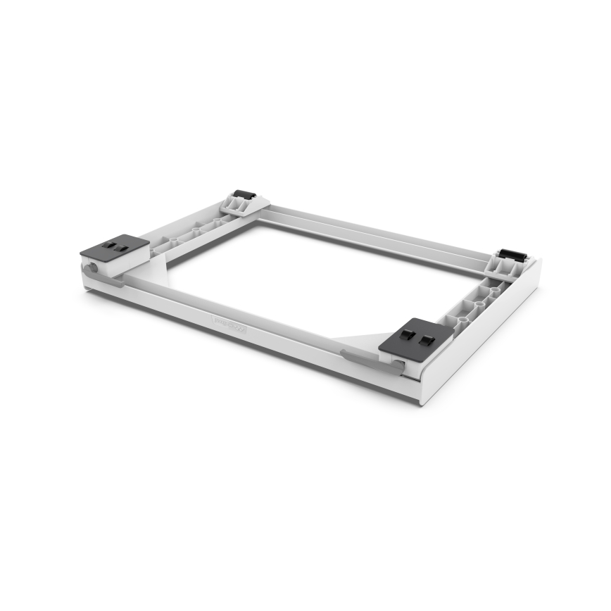 Meliconi 656149 - Antivibrationsunterlage für Waschmaschine mit ausziehbaren Rollen, 47 cm, weiß
