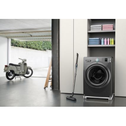 Meliconi 656149 - Support antivibrations pour lave-linge avec roulettes escamotables, 47 cm, blanc