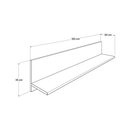 Mensola 25x120 cm bianco