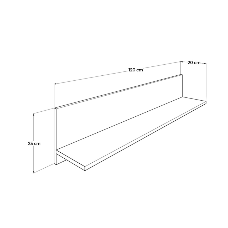 Mensola 25x120 cm bianco