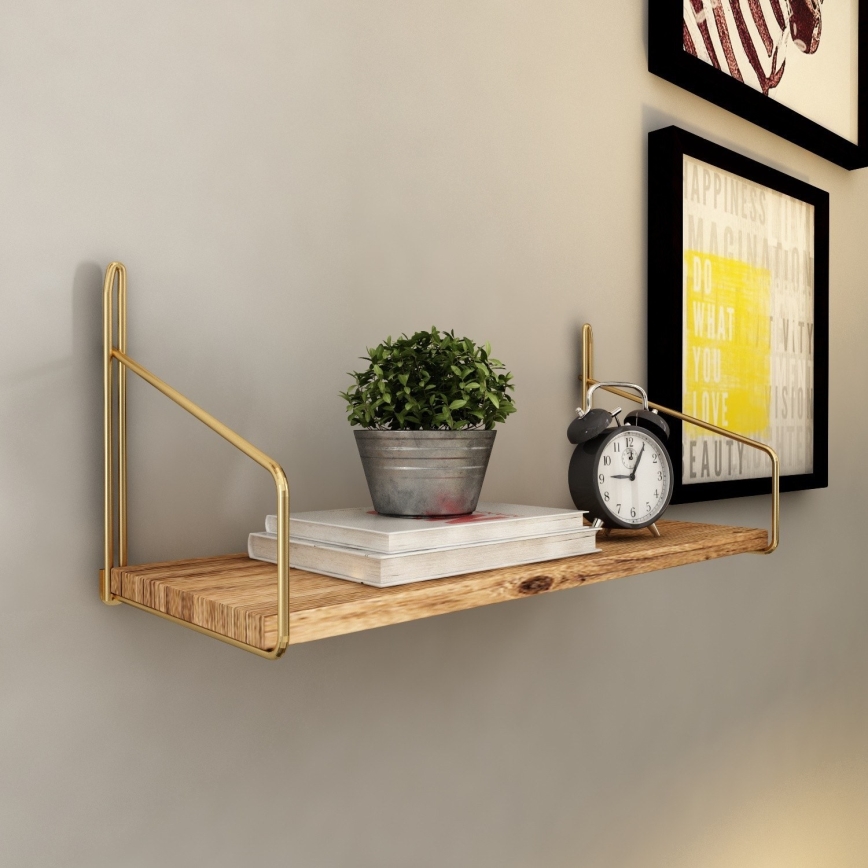 Mensola 45x16 cm quercia/oro