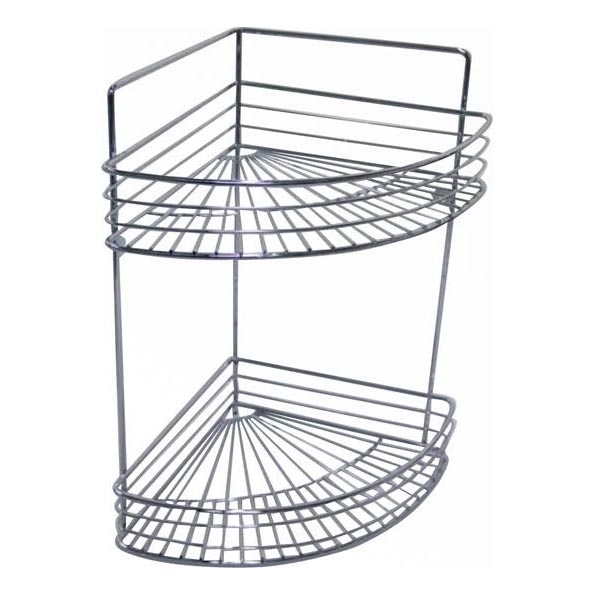 Mensola a muro per doccia a due livelli 30,6x37,5 cm cromo lucido