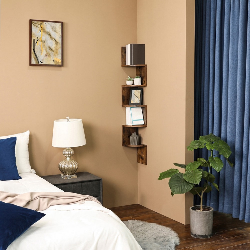 Mensola angolare da parete SNAKE marrone