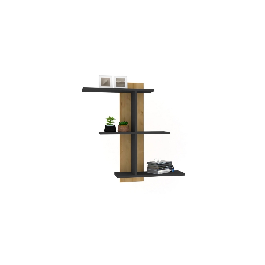 Mensola da parete BAHRO 90x111 cm antracite/marrone