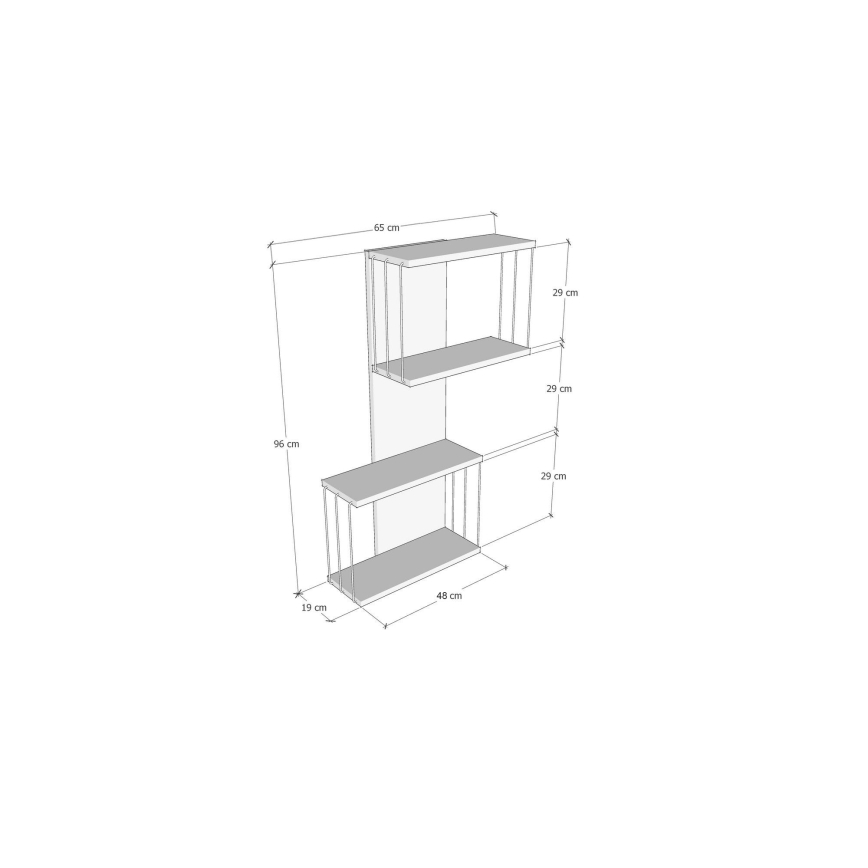 Mensola da parete DESTAN 65x96x19 cm, antracite/marrone
