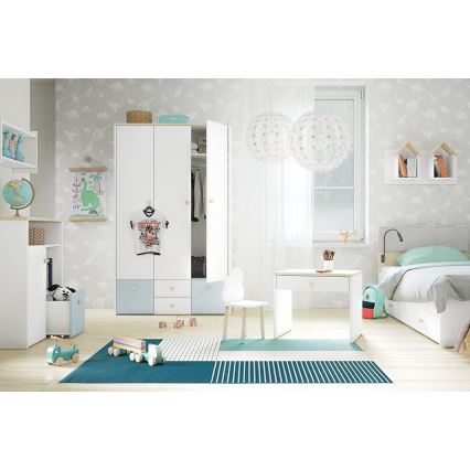 Mensola da parete per bambini BUBO 35x72 cm bianco/rovere chiaro