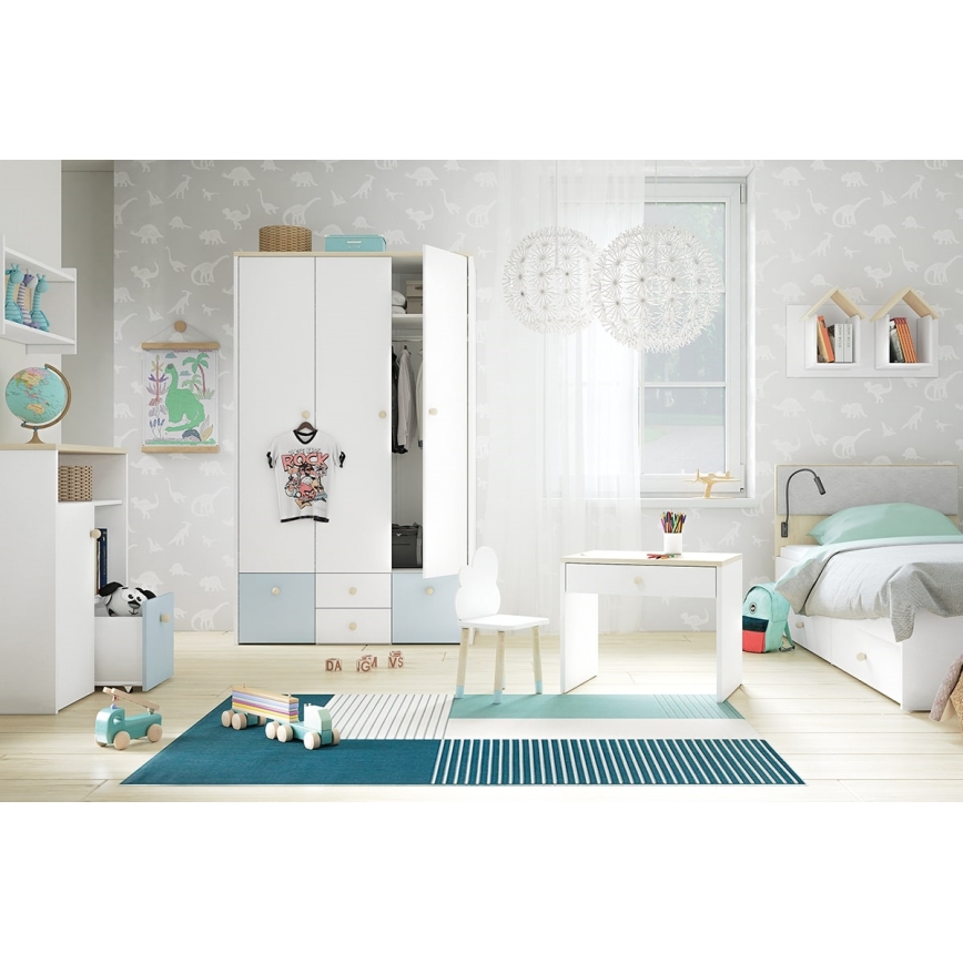 Mensola da parete per bambini BUBO 35x72 cm bianco/rovere chiaro