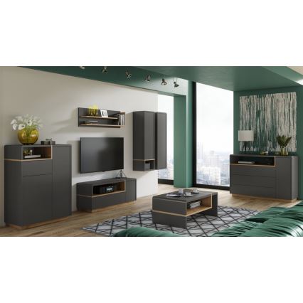 Mensola FRED antracite/quercia artisan