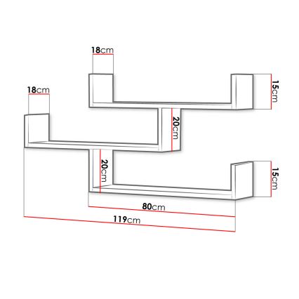 Mensola TRIO 55x119 cm bianco