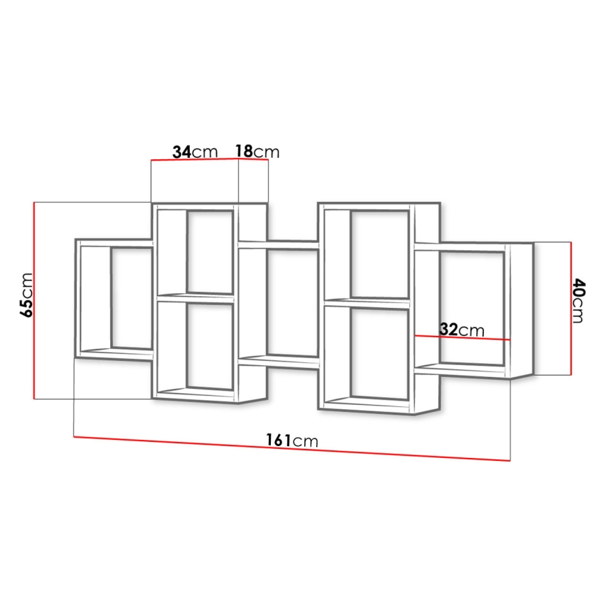 Mensola TRIO 65x161 cm bianco