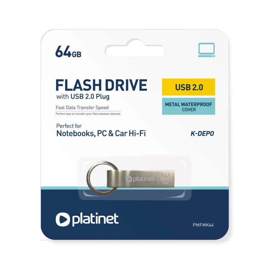 Métal étanche Flash Disk USB 64GB chrome mat