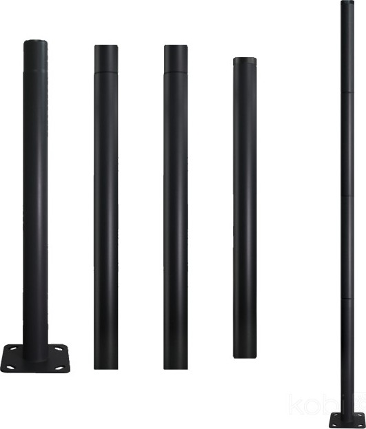 Metallstange für Außenleuchtenmast BASE, 4 m, Mast‑Ø 60 mm, schwarz