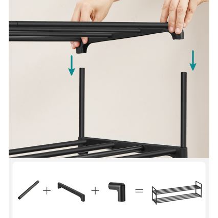 Meuble à chaussures ALVORO noir