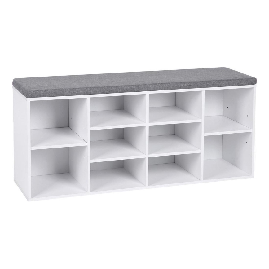 Meuble à chaussures VOREN blanc/gris