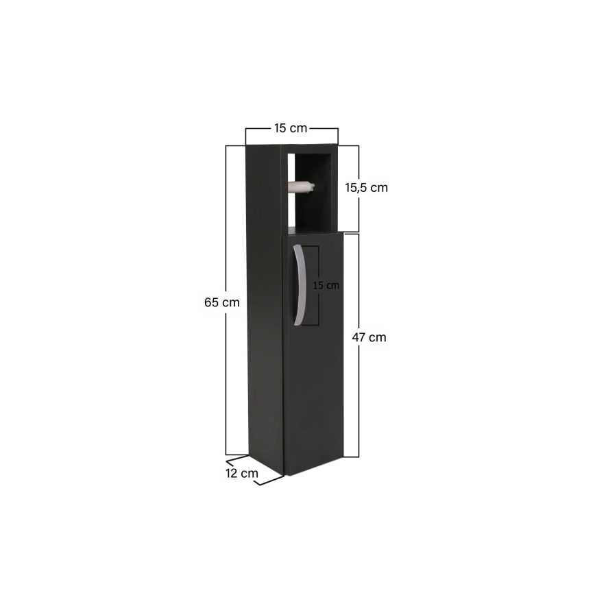 Meuble avec porte-papier WC STAR 65x15 cm anthracite