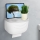 Meuble avec porte-rouleau pour papier toilette 21 x 13,5 cm blanc/gris