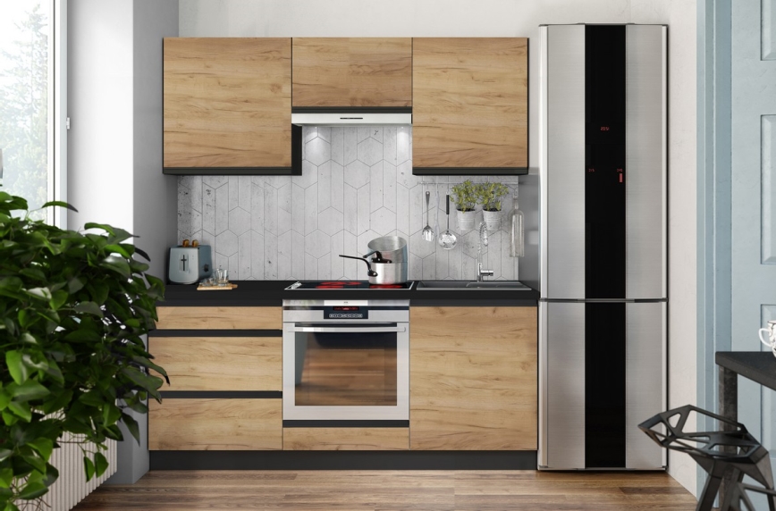Meuble de cuisine MARINA 180 cm chêne craft